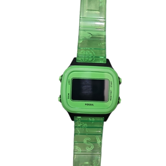 Retro Digital LCD Neon Green Nylon Watch - Picture 5 of 7
